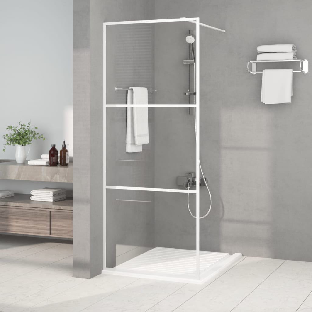 Parete Doccia Walk in Bianca 80x195 cm Vetro Trasparente ESG | homemem39