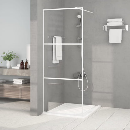 Parete Doccia Walk in Bianca 80x195 cm Vetro Trasparente ESG | homemem39