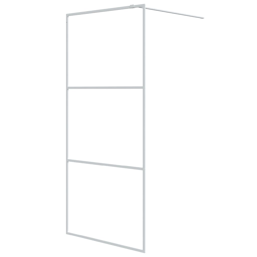 Parete Doccia Walk in Bianca 90x195 cm Vetro Trasparente ESG | homemem39