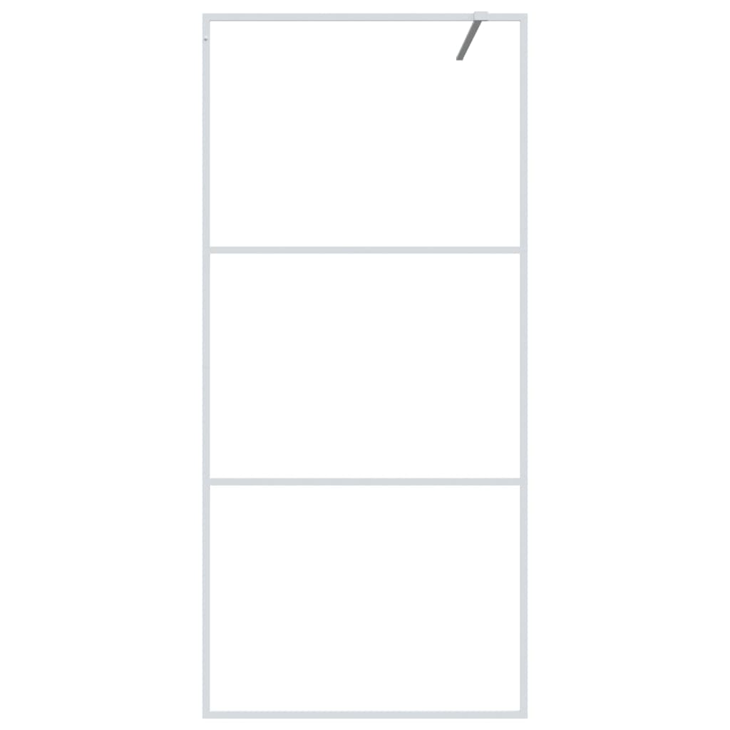 Parete Doccia Walk in Bianca 90x195 cm Vetro Trasparente ESG | homemem39