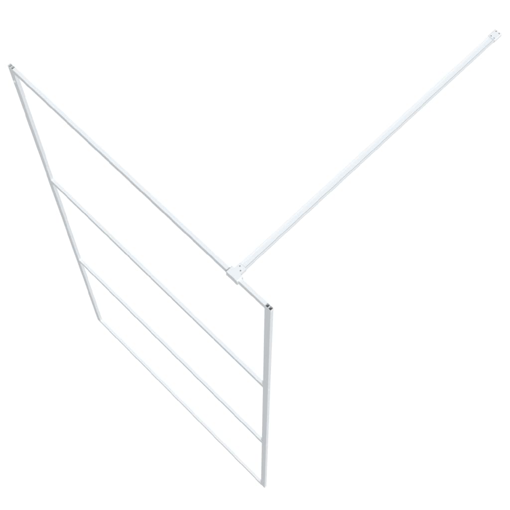 Parete Doccia Walk in Bianca 100x195 cm Vetro Trasparente ESG | homemem39