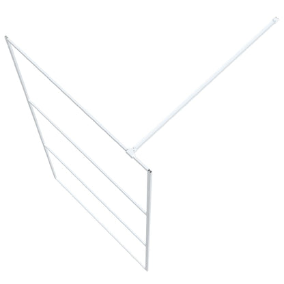 Parete Doccia Walk in Bianca 100x195 cm Vetro Trasparente ESG | homemem39