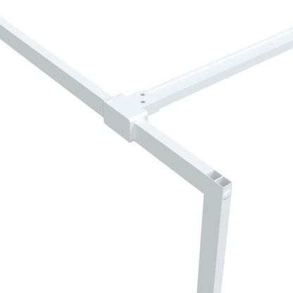 Parete Doccia Walk in Bianca 100x195 cm Vetro Trasparente ESG | homemem39