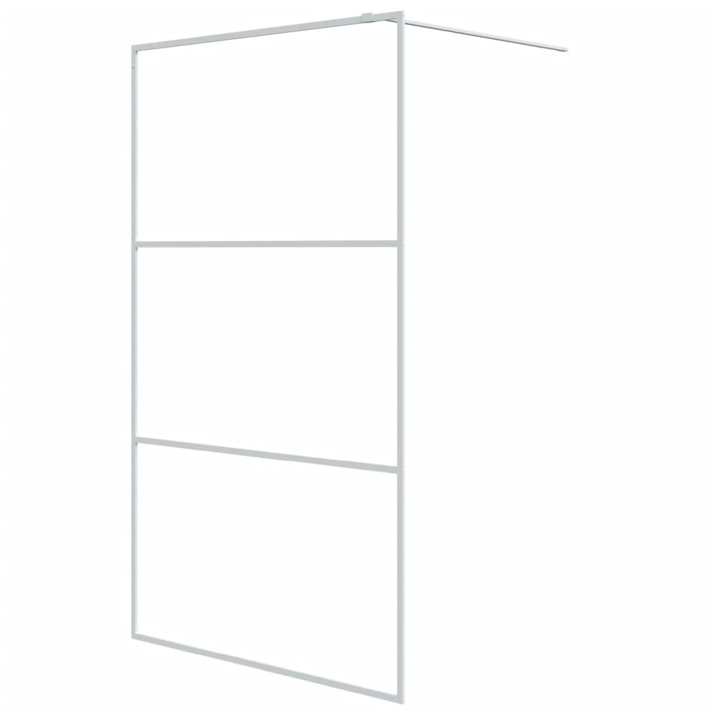 Parete Doccia Walk in Bianca 115x195 cm Vetro Trasparente ESG | homemem39