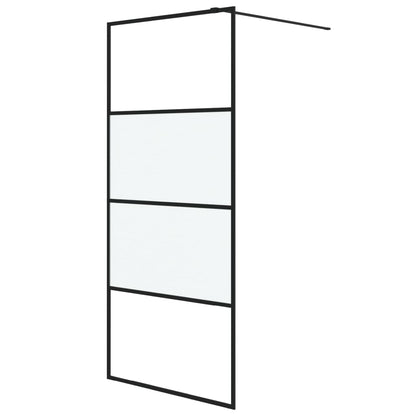 Parete Doccia Walk in Nera 90x195 cm Vetro Semi Smerigliato ESG | homemem39