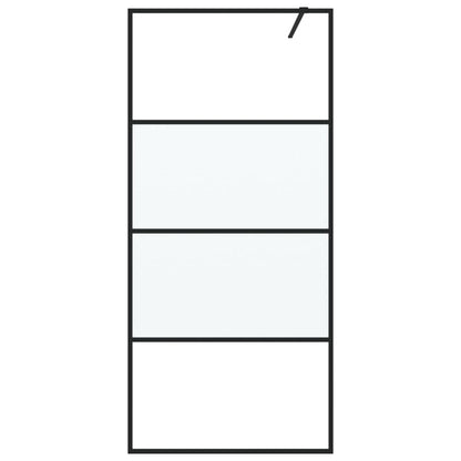 Parete Doccia Walk in Nera 90x195 cm Vetro Semi Smerigliato ESG | homemem39