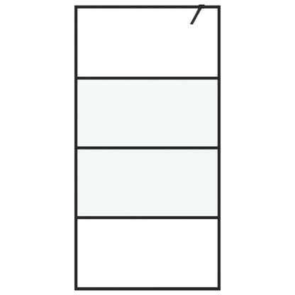 Parete Doccia Walk in Nera 100x195cm Vetro Semi Smerigliato ESG - homemem39