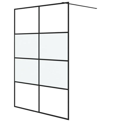 Parete Doccia Walk in Nera 140x195cm Vetro Semi Smerigliato ESG | homemem39