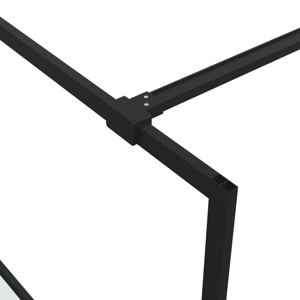 Parete Doccia Walk in Nera 140x195cm Vetro Semi Smerigliato ESG | homemem39