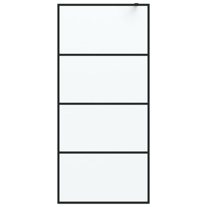Parete Doccia Walk in Nera 90x195 cm Vetro Smerigliato ESG | homemem39