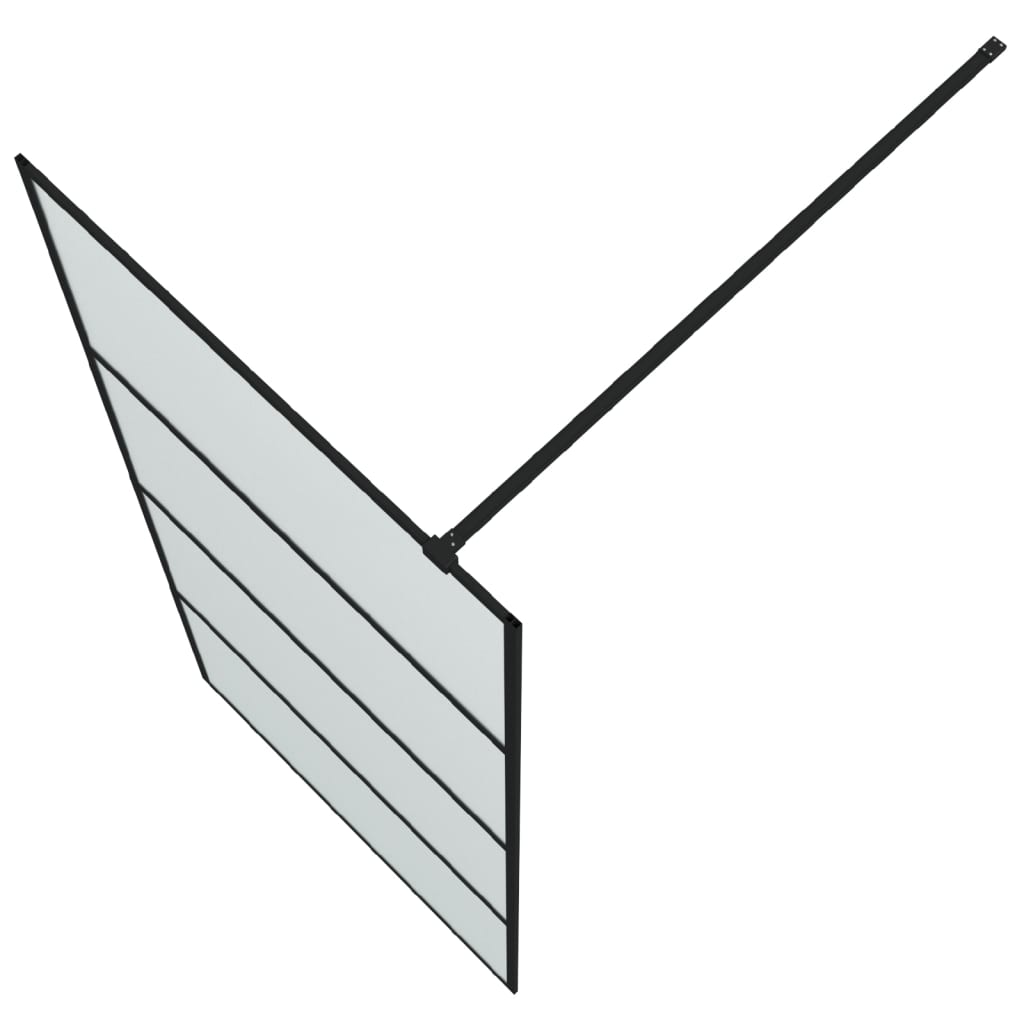 Parete Doccia Walk in Nera 90x195 cm Vetro Smerigliato ESG | homemem39