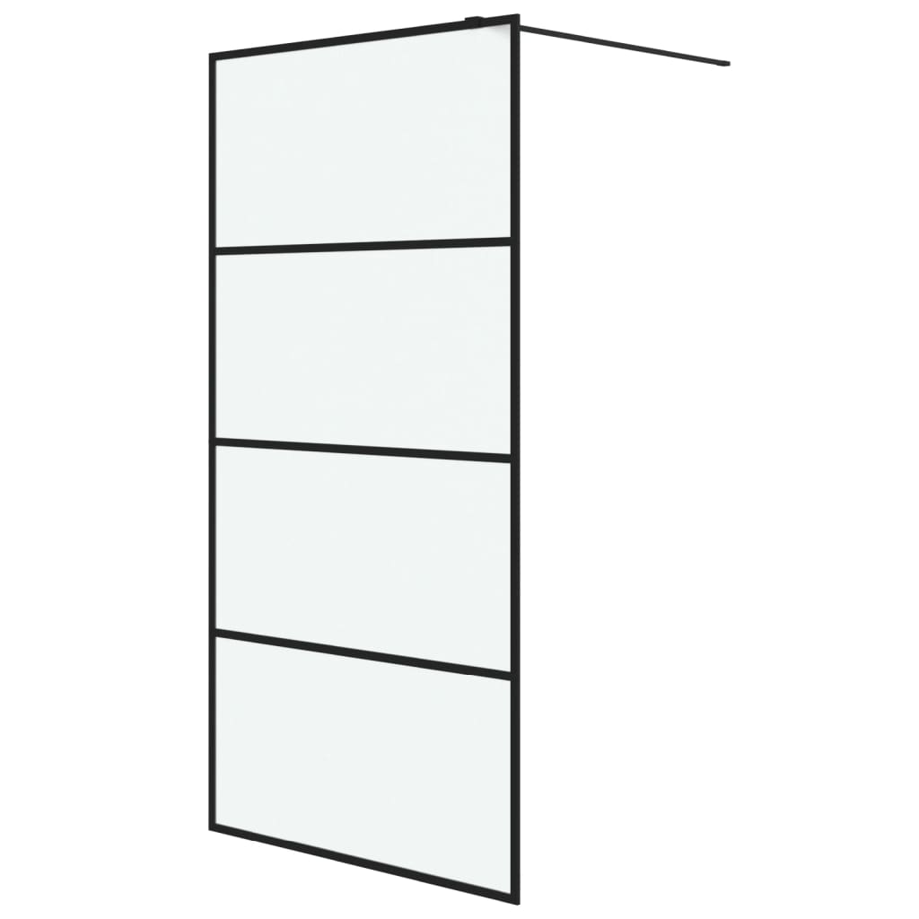 Parete Doccia Walk in Nera 100x195 cm Vetro Smerigliato ESG | homemem39