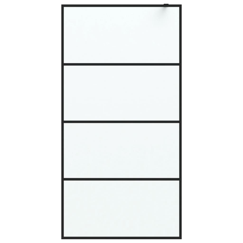 Parete Doccia Walk in Nera 100x195 cm Vetro Smerigliato ESG | homemem39