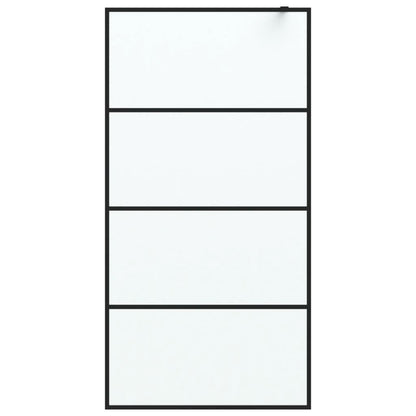 Parete Doccia Walk in Nera 100x195 cm Vetro Smerigliato ESG | homemem39
