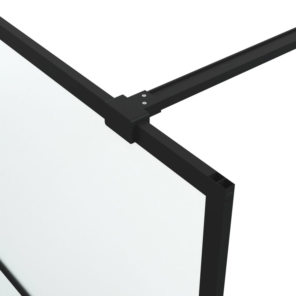 Parete Doccia Walk in Nera 100x195 cm Vetro Smerigliato ESG | homemem39