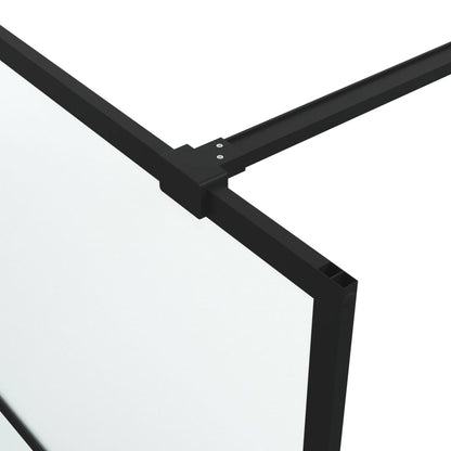 Parete Doccia Walk in Nera 100x195 cm Vetro Smerigliato ESG | homemem39