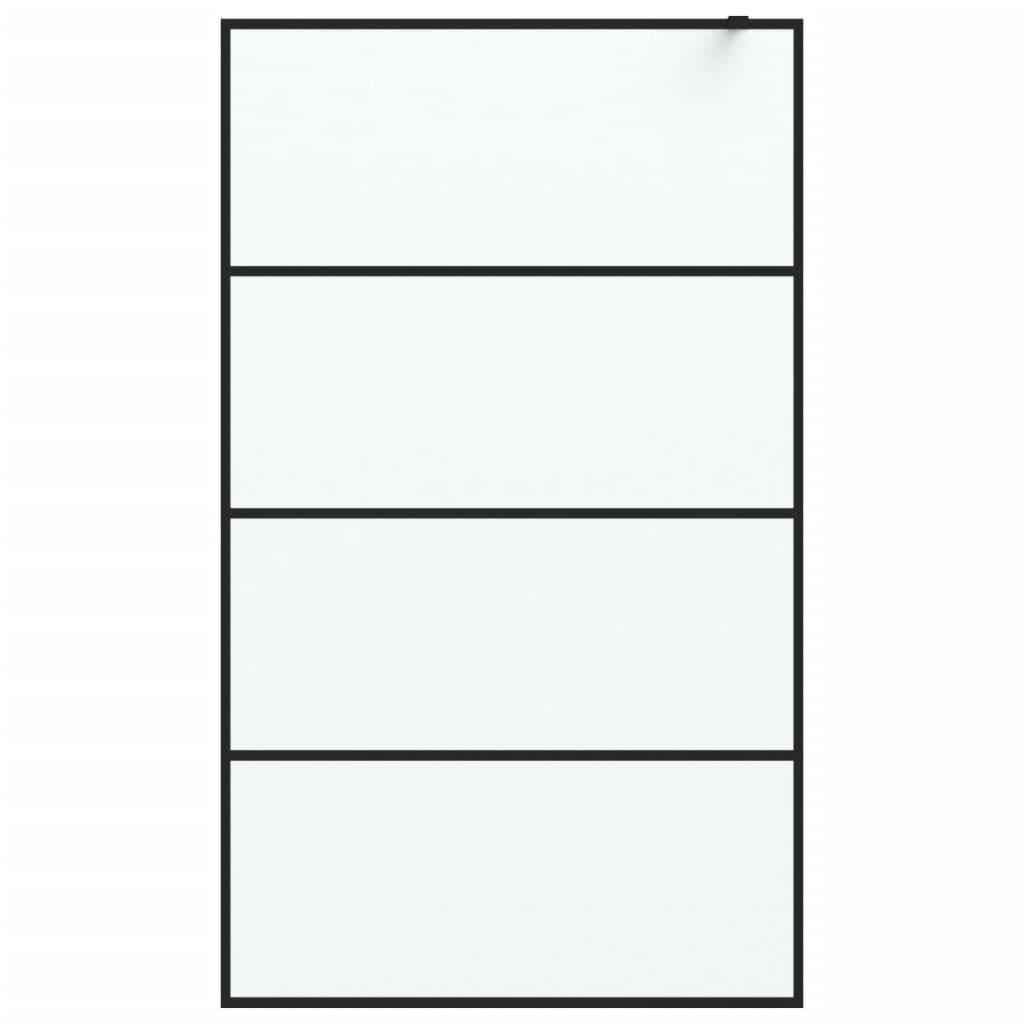 Parete Doccia Walk in Nera 115x195 cm Vetro Smerigliato ESG | homemem39