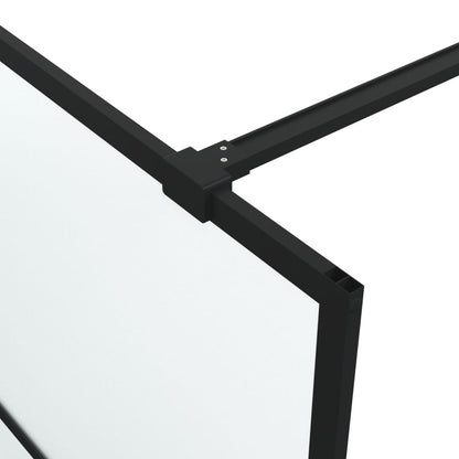Parete Doccia Walk in Nera 115x195 cm Vetro Smerigliato ESG | homemem39
