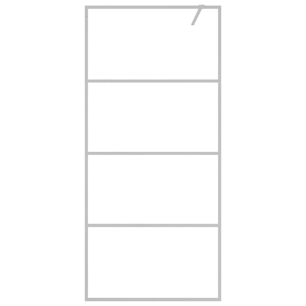 Parete Doccia Walk in Argento 90x195 cm Vetro Trasparente ESG
