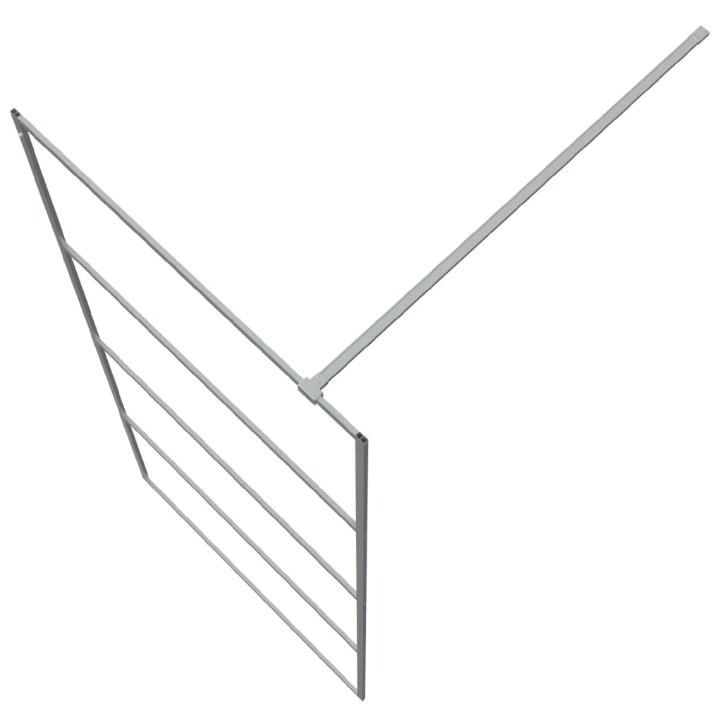 Parete Doccia Walk in Argento 90x195 cm Vetro Trasparente ESG