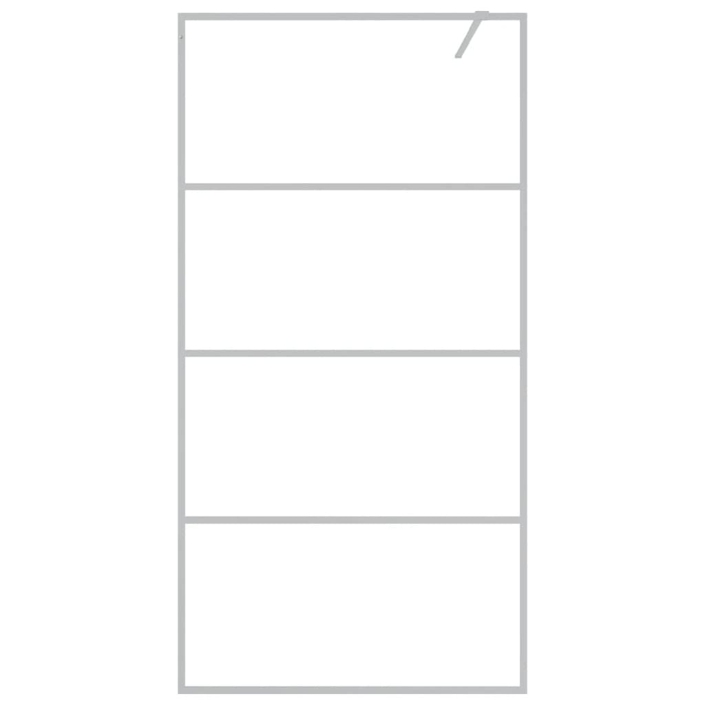 Parete Doccia Walk in Argento 100x195 cm Vetro Trasparente ESG - homemem39