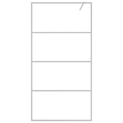 Parete Doccia Walk in Argento 100x195 cm Vetro Trasparente ESG - homemem39