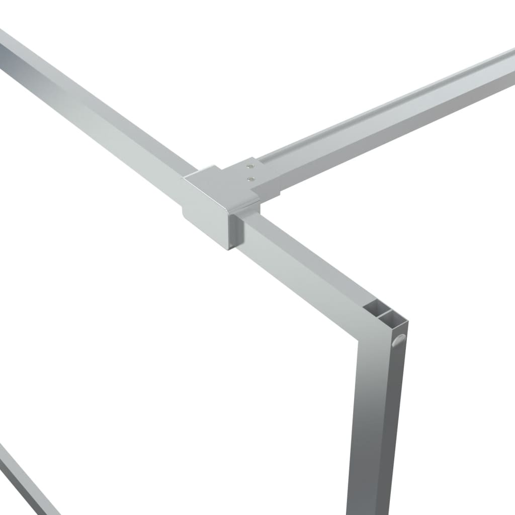 Parete Doccia Walk in Argento 100x195 cm Vetro Trasparente ESG - homemem39