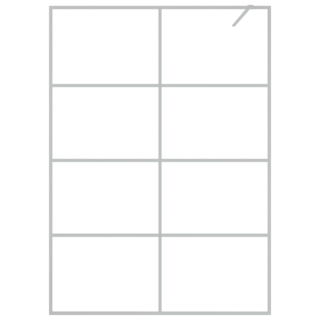 Parete Doccia Walk in Argento 140x195 cm Vetro Trasparente ESG | homemem39