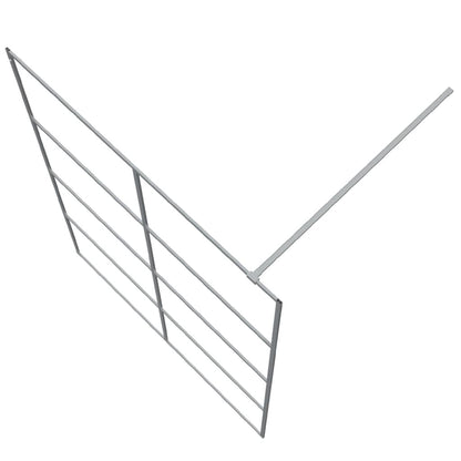 Parete Doccia Walk in Argento 140x195 cm Vetro Trasparente ESG | homemem39