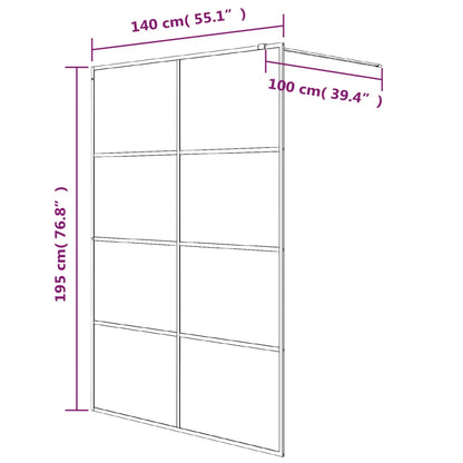 Parete Doccia Walk in Argento 140x195 cm Vetro Trasparente ESG | homemem39