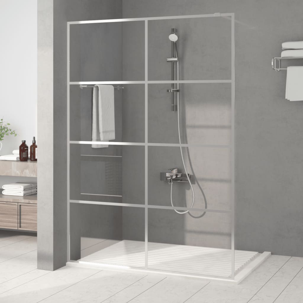 Parete Doccia Walk in Argento 140x195 cm Vetro Trasparente ESG | homemem39