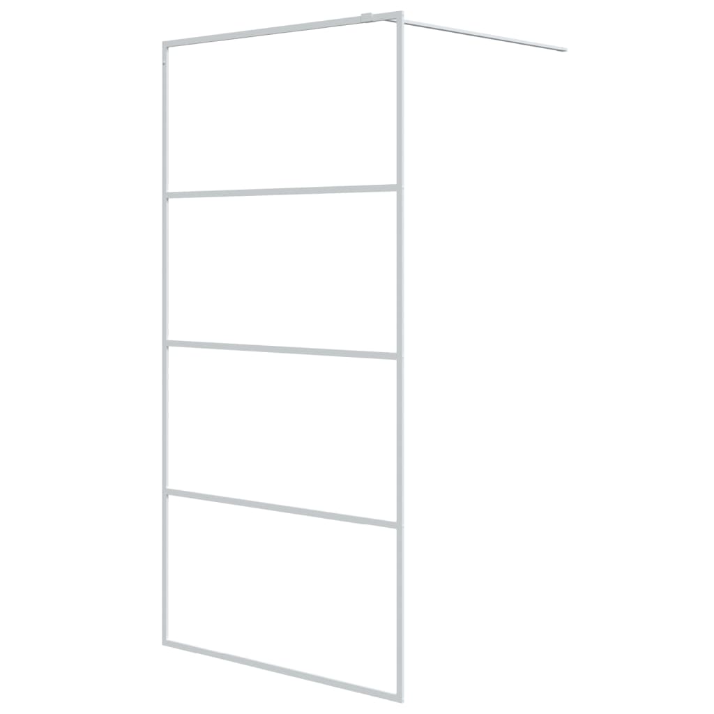 Parete Doccia Walk in Bianca 100x195 cm Vetro Trasparente ESG | homemem39
