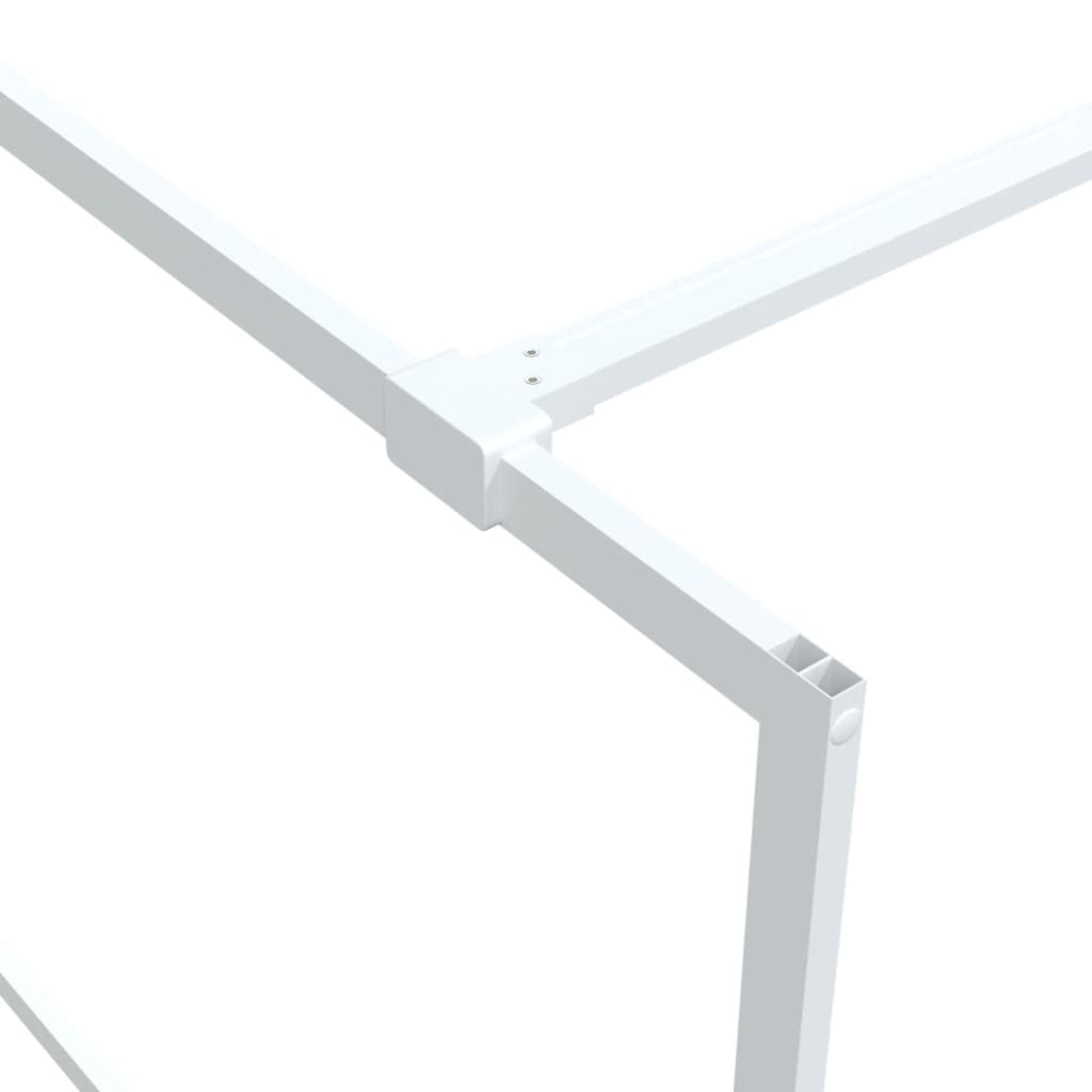 Parete Doccia Walk in Bianca 100x195 cm Vetro Trasparente ESG | homemem39