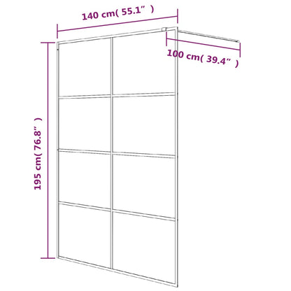 Parete Doccia Walk in Bianca 140x195 cm Vetro Trasparente ESG