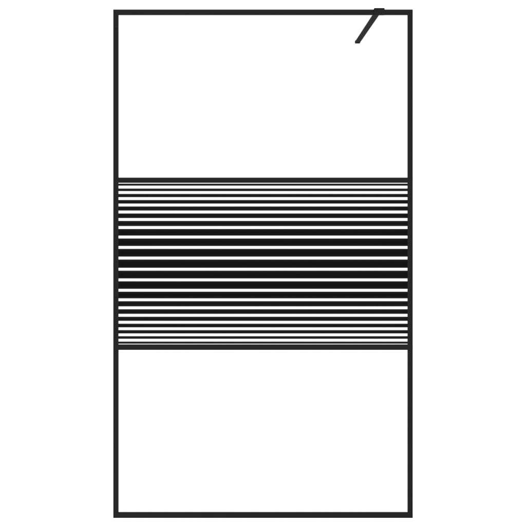 Parete Doccia Walk in Nero 115x195 cm Vetro Trasparente ESG | homemem39