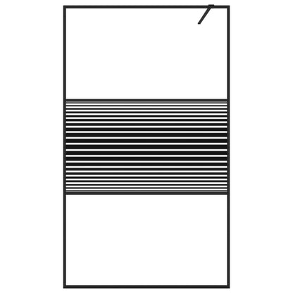 Parete Doccia Walk in Nero 115x195 cm Vetro Trasparente ESG | homemem39