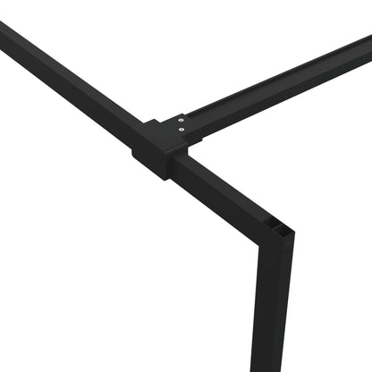 Parete Doccia Walk in Nero 115x195 cm Vetro Trasparente ESG | homemem39