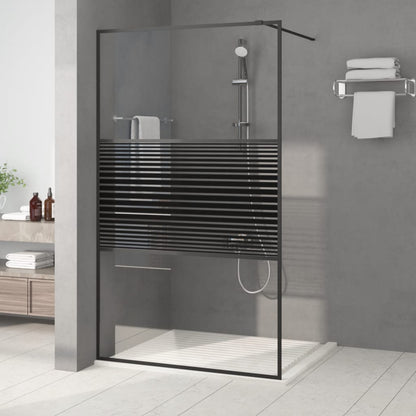 Parete Doccia Walk in Nero 115x195 cm Vetro Trasparente ESG | homemem39