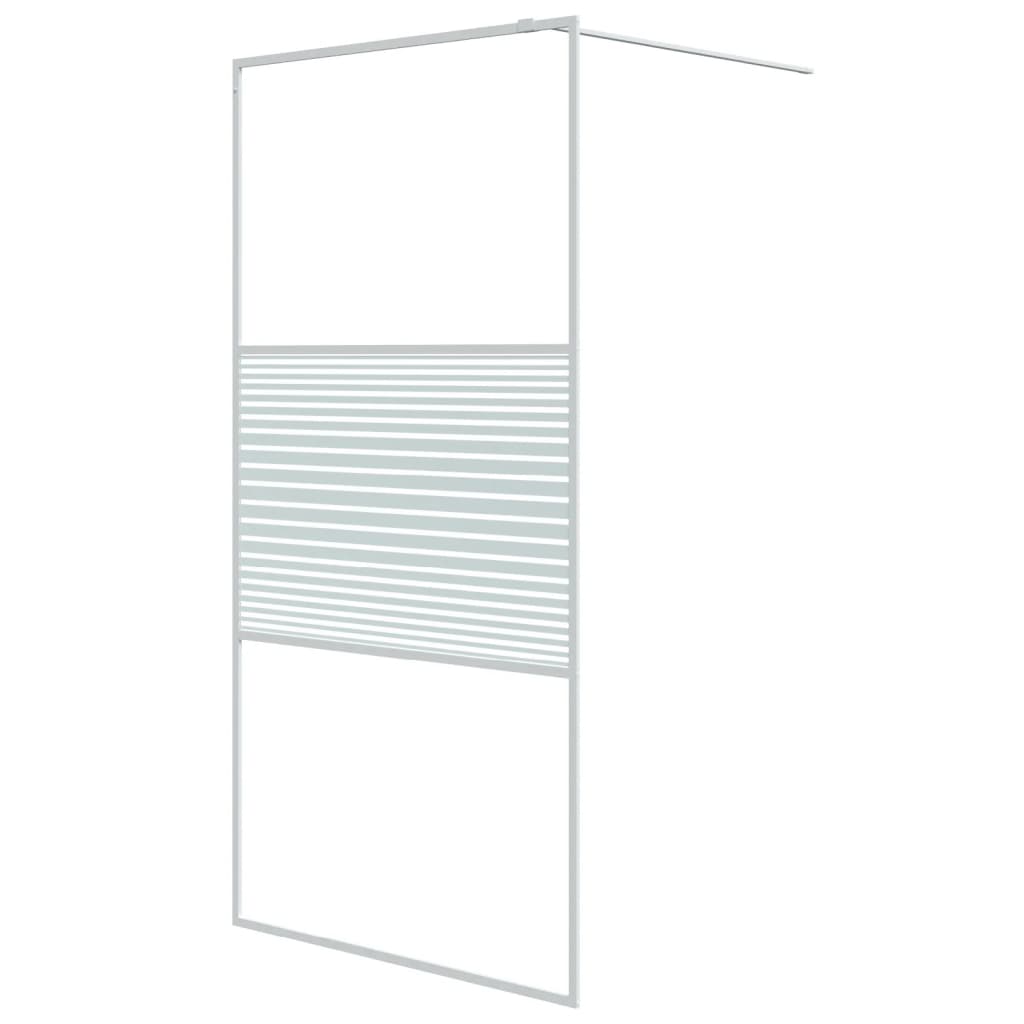 Parete Doccia Walk in Bianca 100x195 cm Vetro Trasparente ESG | homemem39