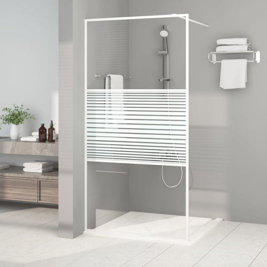 Parete Doccia Walk in Bianca 100x195 cm Vetro Trasparente ESG | homemem39