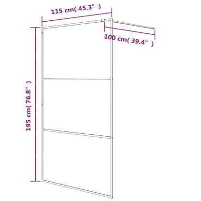 Parete Doccia Walk in Bianca 115x195 cm Vetro Trasparente ESG