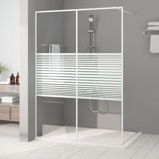 Parete Doccia Walk in Bianca 140x195 cm Vetro Trasparente ESG | homemem39