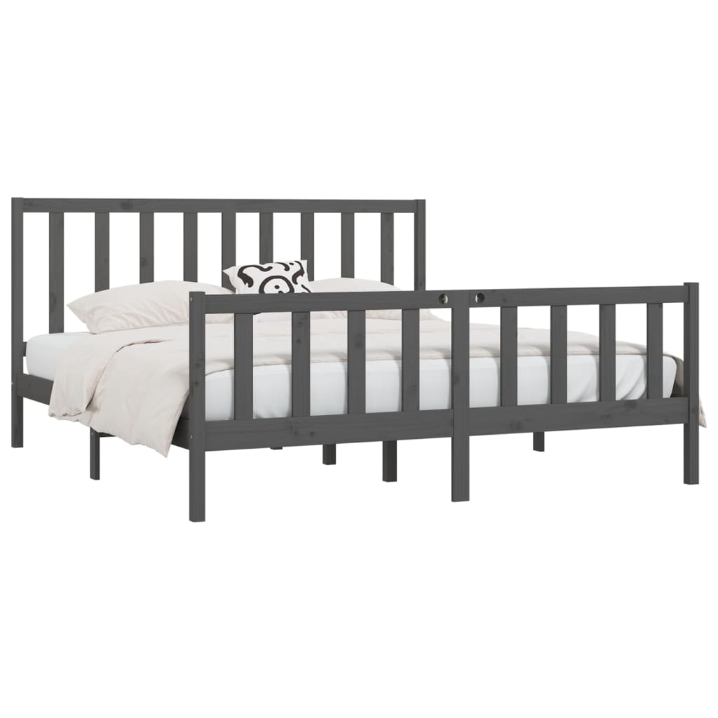 Giroletto Grigio in Legno Massello 200x200 cm | homemem39