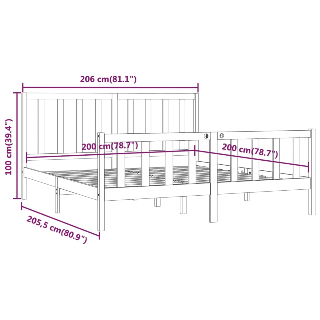 Giroletto Grigio in Legno Massello 200x200 cm | homemem39