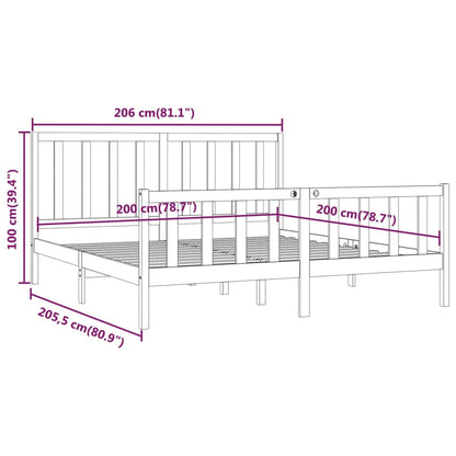 Giroletto Grigio in Legno Massello 200x200 cm | homemem39