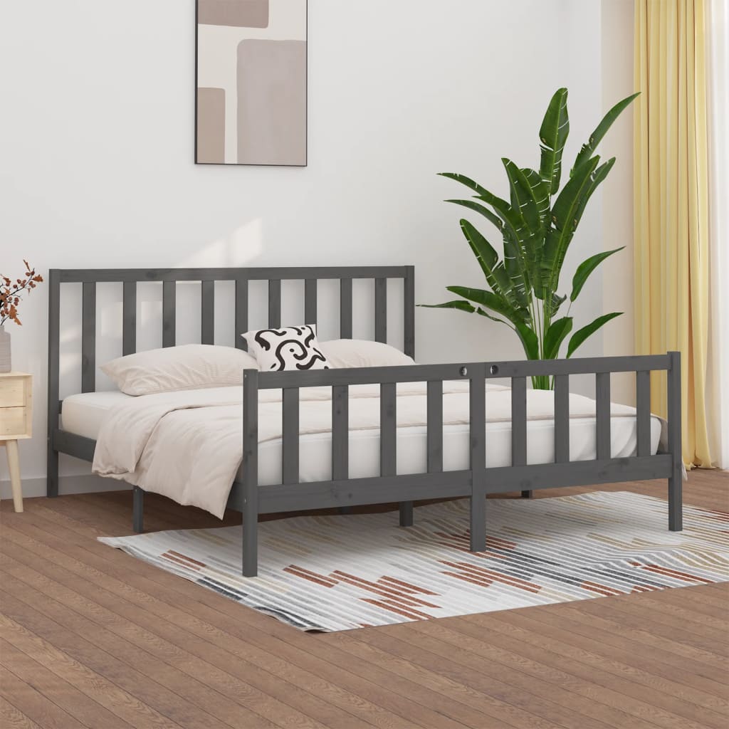 Giroletto Grigio in Legno Massello 200x200 cm | homemem39
