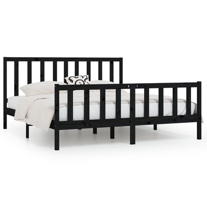 Giroletto Nero in Legno Massello 200x200 cm | homemem39