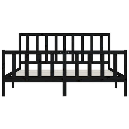 Giroletto Nero in Legno Massello 200x200 cm | homemem39