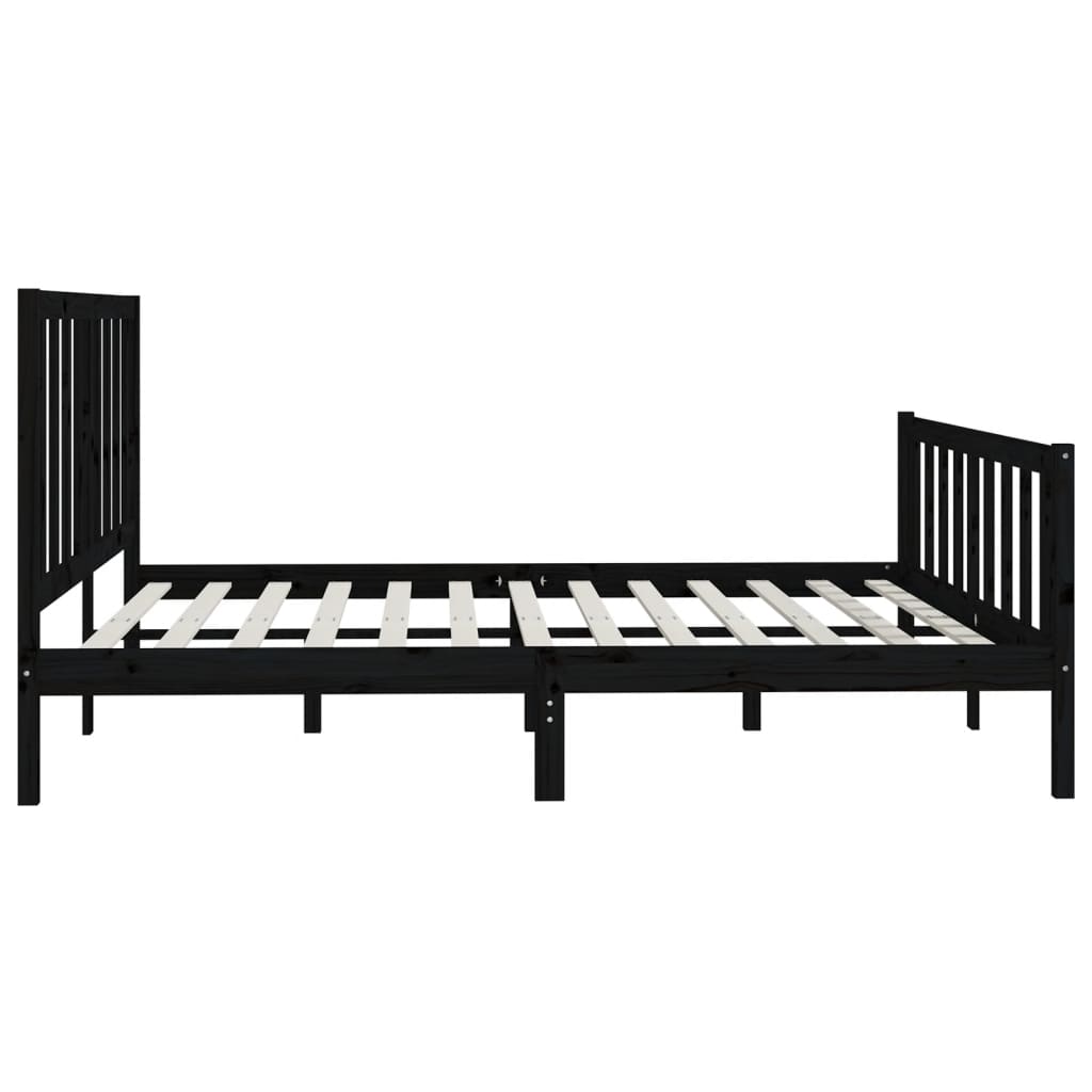 Giroletto Nero in Legno Massello 200x200 cm | homemem39
