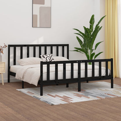 Giroletto Nero in Legno Massello 200x200 cm | homemem39